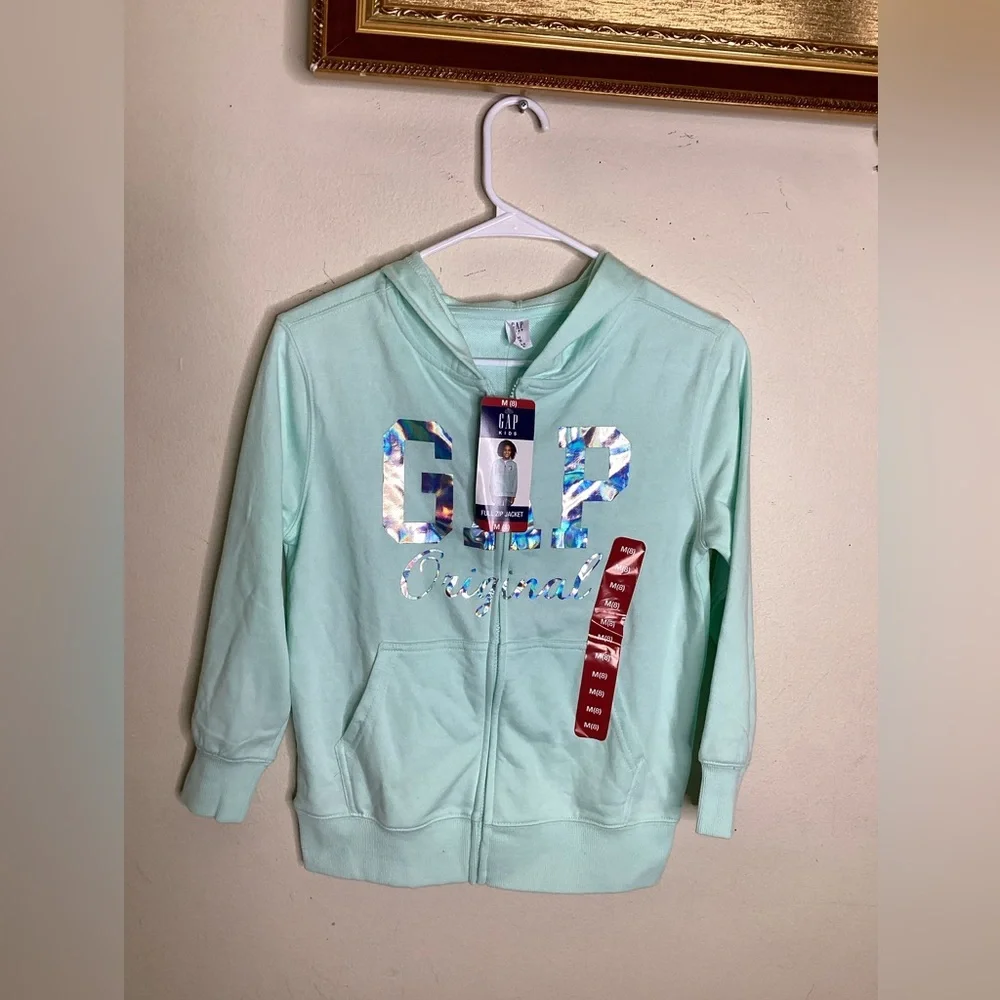 Gap Kids Full Zip French Terry Jacket Green Size M 8